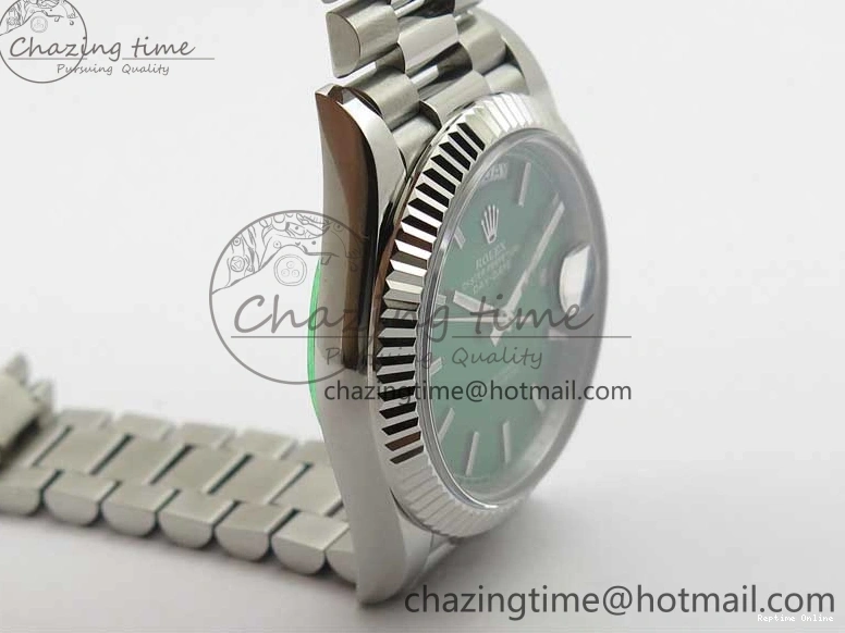 0114 Affordable Day-Date 40mm 228239 BP New Dial Version 904 SS Green Stick Markers Dial on SS President Bracelet A 2817